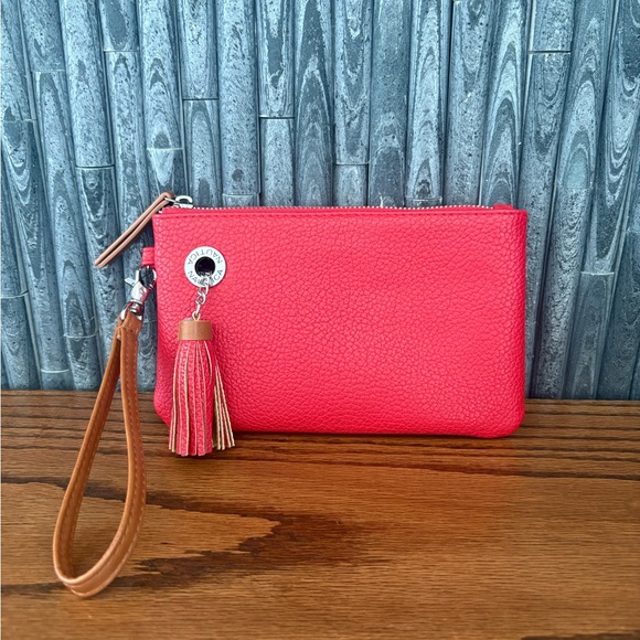 Nautica Handbags - Nautica Red  Leather Wristlet Clutch with Charging cord